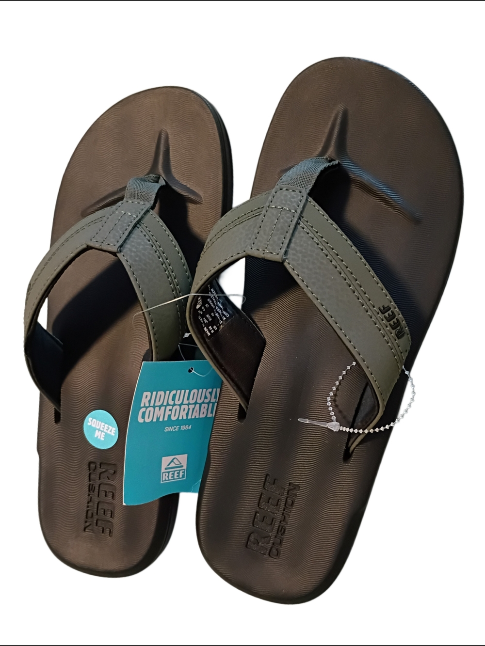 Reef Men's Olive/ Black Cushioned Comfort Flip-Flops Size 8 (EU 40)